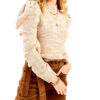 Sandy Brown High Neck Puff Sleeve Sweater - Image 4