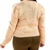 Sandy Brown High Neck Puff Sleeve Sweater - Image 2