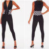 Hooded Check Jumpsuit