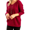 Burgundy Twist Back Sweater - Image 2