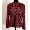 Allover Sparkle Tie-Neck Dotted Blouse