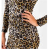 Cat Print Bodycon Dress - Image 2