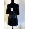 Faux Leather Black Bow Dress - Image 4