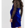 Maternity Lace & Velvet Bodycon Dress - Image 2