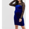 Maternity Lace & Velvet Bodycon Dress - Image 5