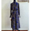 Navy Floral Mock Neck Dress - Image 2