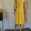 Tommy Hilfiger Yellow Crepe Button Down Sleeveless Dress - Image 4