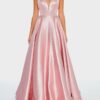 Ashley Lauren Metallic Brocade Pink Ball Gown