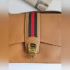 Gucci Brown Genuine Leather Sherry Line Shoulder Flap Bag - Image 3