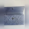 Chanel Periwinkle Blue Camelia Lambskin Studded Flap Long Wallet - Image 4