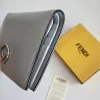 Fendi Gray Bifold Compact Leather Wallet - Image 3