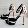 Pierre Hardy Suede & Patent Black/Copper Heels - Size 7.5 - Image 2