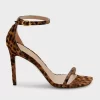 Stuart Weitzman Leopard Print Calf Hair Ankle Strap Sandals - Size 9 - Image 2