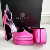 Versace Pink Lemonade Platform Heels - Size EUR 39 - Image 3